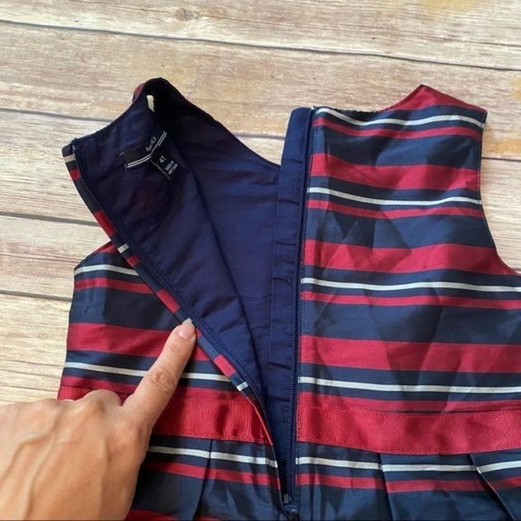 Nautica Striped Pleated Sateen Dress 4T - Picture 3 of 5